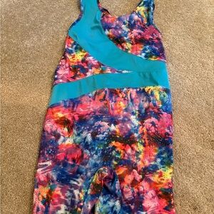 tie dye girls one piece swim suit